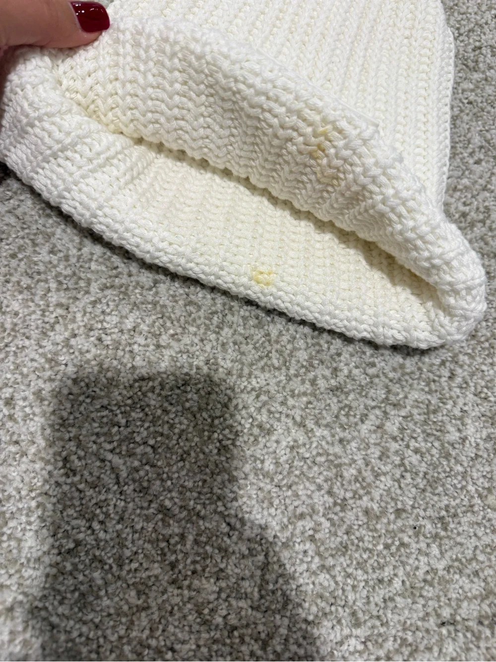 Love Your Melon Cream/White Pom-Pom Knit Beanie
